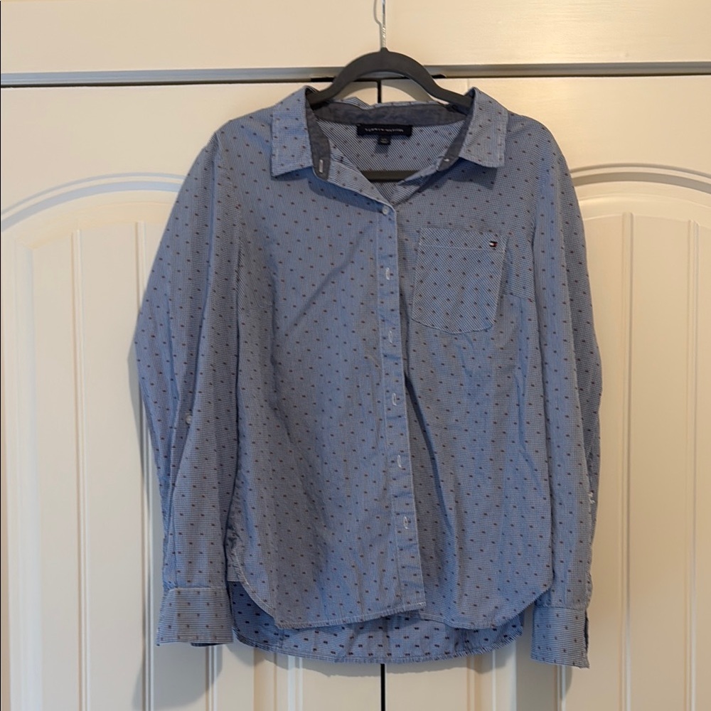 Tommy Hilfiger Blue and Red Checkered Shirt